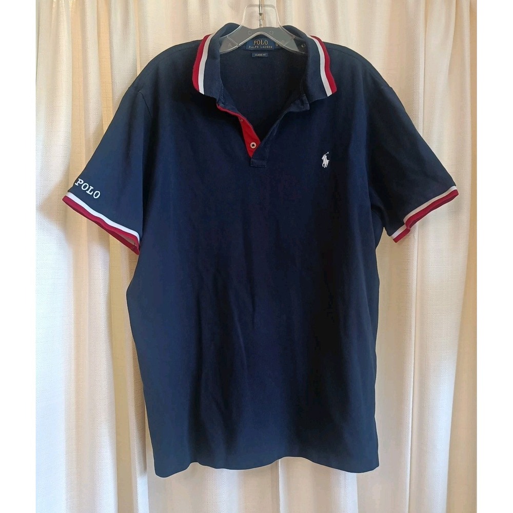 Polo Ralph Lauren Men's XL Navy Classic Fit Polo Embroidered Shirt